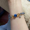 Natural Moonstone Flower Charm Beads Bracelet