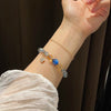 Natural Moonstone Flower Charm Beads Bracelet