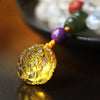 Moonstone 108 Bead Mala Bracelet with Amber Lotus Charm