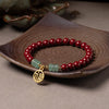 Cinnabar Luck Blessing Bracelet with Fu Charm