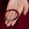 Cinnabar Luck Blessing Bracelet with Fu Charm