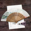 Vintage Cloud Crane Pattern Handheld Bamboo Folding Fan