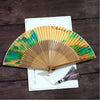 Vintage Cloud Crane Pattern Handheld Bamboo Folding Fan