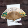 Cranes Auspicious Clouds Solid Color Gradient Handheld Bamboo Folding Fan