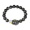 Obsidian Fox Bracelet with Zodiac Charm
