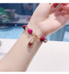 Glass Bead Charm Bracelet with Animal Pendant