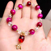 Glass Bead Charm Bracelet with Animal Pendant