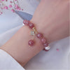 Strawberry Quartz Pearl Clover Bracelet
