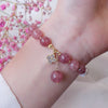 Strawberry Quartz Pearl Clover Bracelet