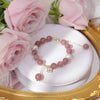 Strawberry Quartz Pearl Clover Bracelet