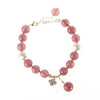 Strawberry Quartz Pearl Clover Bracelet