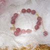 Strawberry Quartz Pearl Clover Bracelet