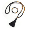 Tiger Eye Stone Bead Necklace Bracelet Set
