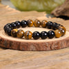 Tiger Eye Stone Bead Necklace Bracelet Set
