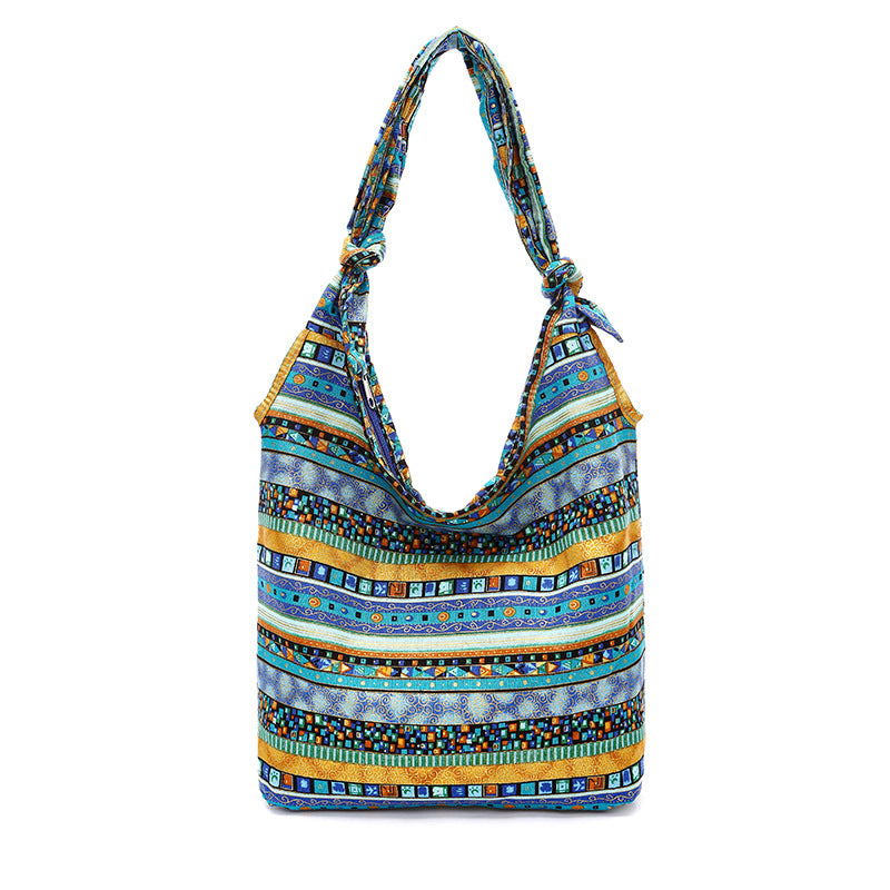 Floral Cotton Shoulder Bag Crossbody Tote