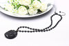Natural Black Obsidian Dragon Carved Pendant Necklace