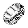 Titanium Steel Om Mani Padme Hum Ring, Spinning or Fixed