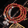 Watermelon Crystal Wrap Bracelet with Elephant or Pixiu Charm