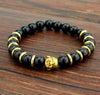 Maitreya Buddha Head Bracelet with Tiger Eye or Lava Rock