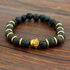 Maitreya Buddha Head Bracelet with Tiger Eye or Lava Rock