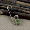 Bodhi Seed Beaded Safety Pin Brooch