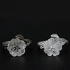 Sterling Silver Crystal Plum Blossom Adjustable Ring