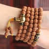 108 Rudraksha Bodhi Seed Mala Bracelet with Dzi Beads