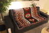 Geometric Cotton Throw Blanket, Boho Sofa Cover