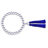 Natural White Crystal Wrist Mala with Tassels, 27 Beads