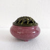 Ceramic Flower Pattern Incense Burner with Crackle Glaze