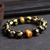Om Mani Padme Hum Crystal Bracelet with Gold-tone Foil or Tiger Eye