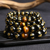 Om Mani Padme Hum Crystal Bracelet with Gold-tone Foil or Tiger Eye