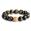 Om Mani Padme Hum Crystal Bracelet with Gold-tone Foil or Tiger Eye