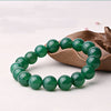 Green Agate Support Bracelet, Single Strand Round Bead Mala
