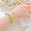 Strawberry Quartz Crystal Positive Bracelet, Gold Plated Double Layer