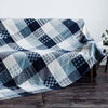 Hand-Dyed Chenille Throw Blanket with Geometric Pattern
