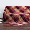 Hand-Dyed Chenille Throw Blanket with Geometric Pattern