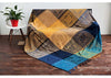 Hand-Dyed Chenille Throw Blanket with Geometric Pattern