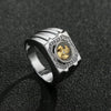 Windmill Ring with Micro Paved Stones, Copper Band