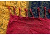 Hand-Dyed Chenille Throw Blanket with Geometric Pattern