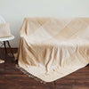 Hand-Dyed Chenille Throw Blanket with Geometric Pattern