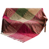 Hand-Dyed Chenille Throw Blanket with Geometric Pattern