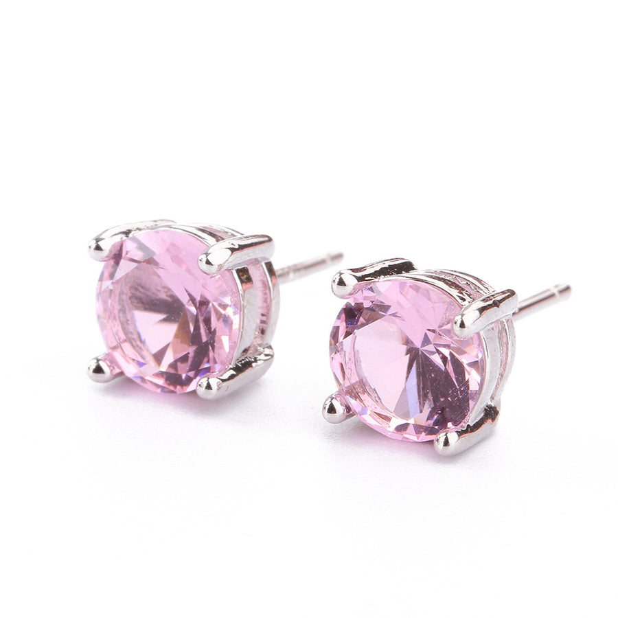 Gemstone Love Earrings, Silver Post Studs