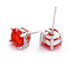 Gemstone Love Earrings, Silver Post Studs