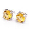 Gemstone Love Earrings, Silver Post Studs