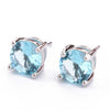 Gemstone Love Earrings, Silver Post Studs