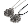 Tibetan Lotus Blessing Necklace Pendant, Alloy Mandala Jewelry