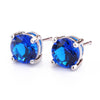 Gemstone Love Earrings, Silver Post Studs