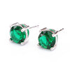Gemstone Love Earrings, Silver Post Studs