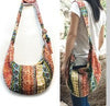 Cotton Floral Shoulder Bag with Zipper Closure